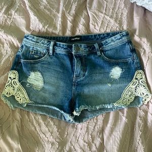 Joe Boxer crochet denim shorts